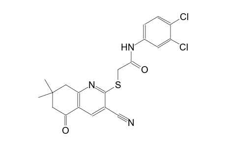 2-[(3-cyano-7,7-dimethyl-5-oxo-5,6,7,8-tetrahydro-2-quinolinyl)sulfanyl]-N-(3,4-dichlorophenyl)acetamide