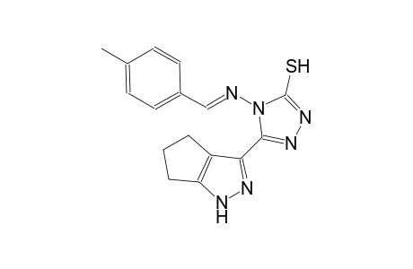 4-{[(E)-(4-methylphenyl)methylidene]amino}-5-(1,4,5,6-tetrahydrocyclopenta[c]pyrazol-3-yl)-4H-1,2,4-triazole-3-thiol