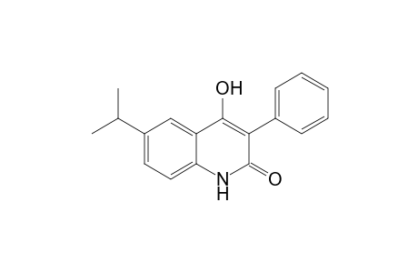 2(1H)-Quinolinone, 4-hydroxy-6-(1-methylethyl)-3-phenyl-