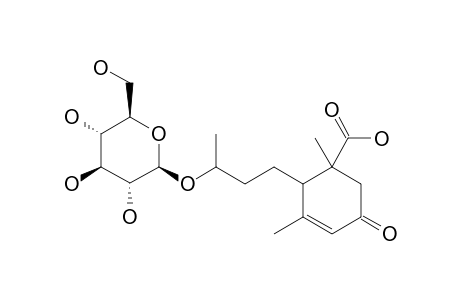 6-(9-O-BETA-D-GLUCOPYRANOSYL)-HYDROXYBUTYL-1,5-DIMETHYL-4-CYCLOHEXEN-3-ONE-1-CARBOXYLIC-ACID