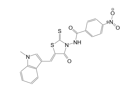 N-{(5Z)-5-[(1-methyl-1H-indol-3-yl)methylene]-4-oxo-2-thioxo-1,3-thiazolidin-3-yl}-4-nitrobenzamide