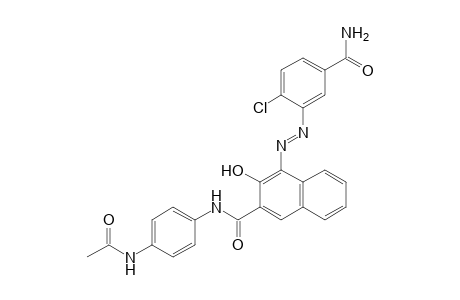 2-Naphthalenecarboxamide, N-[4-(acetylamino)phenyl]-4-[[5-(aminocarbonyl)-2-chlorophenyl]azo]-3-hydroxy-