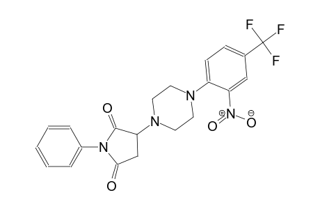 3-{4-[2-nitro-4-(trifluoromethyl)phenyl]-1-piperazinyl}-1-phenyl-2,5-pyrrolidinedione