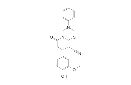 2H,6H-pyrido[2,1-b][1,3,5]thiadiazine-9-carbonitrile, 3,4,7,8-tetrahydro-8-(4-hydroxy-3-methoxyphenyl)-6-oxo-3-phenyl-
