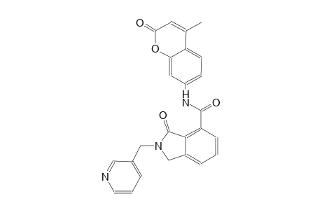 N-(4-methyl-2-oxo-2H-chromen-7-yl)-3-oxo-2-(3-pyridinylmethyl)-4-isoindolinecarboxamide