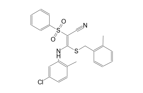2-propenenitrile, 3-[(5-chloro-2-methylphenyl)amino]-3-[[(2-methylphenyl)methyl]thio]-2-(phenylsulfonyl)-, (2E)-