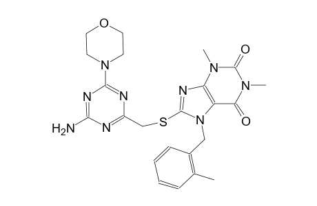 1H-purine-2,6-dione, 8-[[[4-amino-6-(4-morpholinyl)-1,3,5-triazin-2-yl]methyl]thio]-3,7-dihydro-1,3-dimethyl-7-[(2-methylphenyl)methyl]-