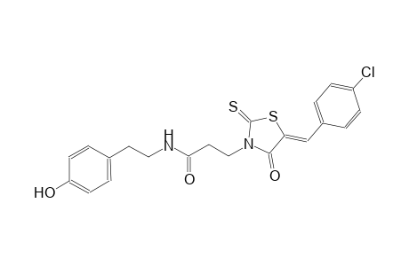 3-[(5Z)-5-(4-chlorobenzylidene)-4-oxo-2-thioxo-1,3-thiazolidin-3-yl]-N-[2-(4-hydroxyphenyl)ethyl]propanamide