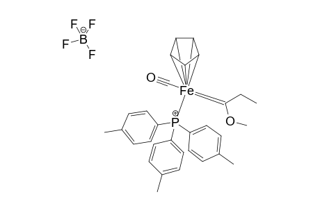 (RS)-[(.eta.(5)-cyclopentadienylironcarbonyl{tri(p-tolyl)phosphorine}{methoxy(ethyl)methylene}] tetafluoroboranium complex
