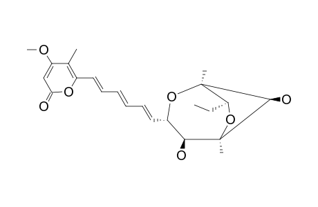 AUROVERTIN_E;6-[(1-E,3-E,5-E)-6-[4,8-DIHYDROXY-7-ETHYL-1,5-DIMETHYL-2,6-DIOXABICYCLO-[3.2.1]-OCT-3-YL]-1,3,5-HEXATRIENYL]-4-METHOXY-5-