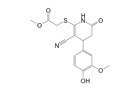 acetic acid, [[3-cyano-1,4,5,6-tetrahydro-4-(4-hydroxy-3-methoxyphenyl)-6-oxo-2-pyridinyl]thio]-, methyl ester