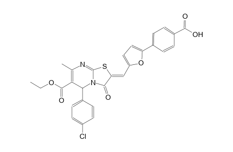 4-{5-[(Z)-(5-(4-chlorophenyl)-6-(ethoxycarbonyl)-7-methyl-3-oxo-5H-[1,3]thiazolo[3,2-a]pyrimidin-2(3H)-ylidene)methyl]-2-furyl}benzoic acid