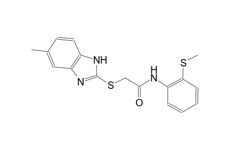 2-[(5-methyl-1H-benzimidazol-2-yl)sulfanyl]-N-[2-(methylsulfanyl)phenyl]acetamide