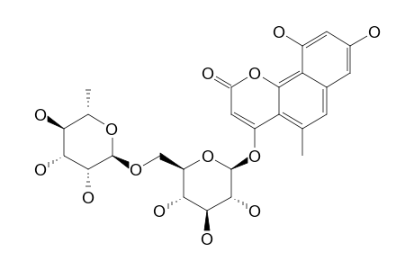 AVARAOSIDE-I;PANNORIN-4-O-ALPHA-L-RHAMNOPYRANOSYL-(1->6)-BETA-D-GLUCOPYRANOSIDE
