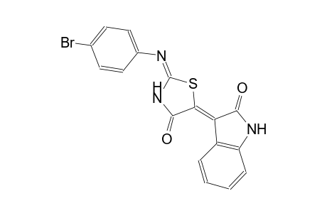 (3Z)-3-{(2E)-2-[(4-bromophenyl)imino]-4-oxo-1,3-thiazolidin-5-ylidene}-1,3-dihydro-2H-indol-2-one