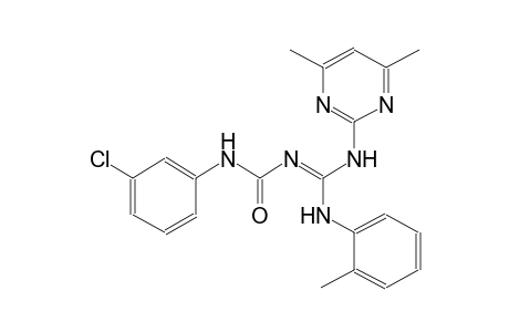 N-(3-chlorophenyl)-N'-[(E)-[(4,6-dimethyl-2-pyrimidinyl)amino](2-toluidino)methylidene]urea