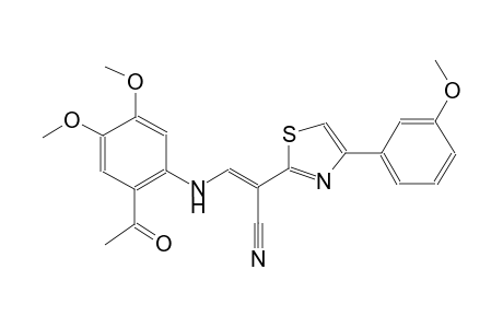 (2E)-3-(2-acetyl-4,5-dimethoxyanilino)-2-[4-(3-methoxyphenyl)-1,3-thiazol-2-yl]-2-propenenitrile