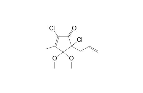 2,5-dichloro-4,4-dimethoxy-3-methyl-5-prop-2-enylcyclopent-2-en-1-one