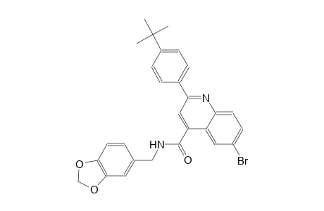 N-(1,3-benzodioxol-5-ylmethyl)-6-bromo-2-(4-tert-butylphenyl)-4-quinolinecarboxamide