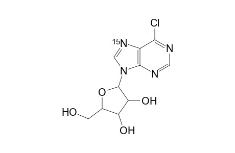 [7-15N]-6-Chloro-9-(.beta.,D-erythro-pentofuranosyl)purine