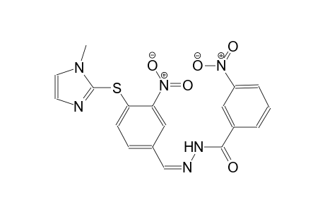 N'-((Z)-{4-[(1-methyl-1H-imidazol-2-yl)sulfanyl]-3-nitrophenyl}methylidene)-3-nitrobenzohydrazide