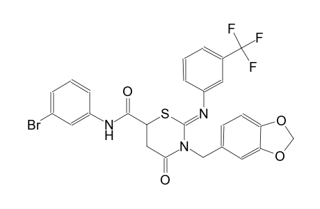 (2Z)-3-(1,3-benzodioxol-5-ylmethyl)-N-(3-bromophenyl)-4-oxo-2-{[3-(trifluoromethyl)phenyl]imino}tetrahydro-2H-1,3-thiazine-6-carboxamide