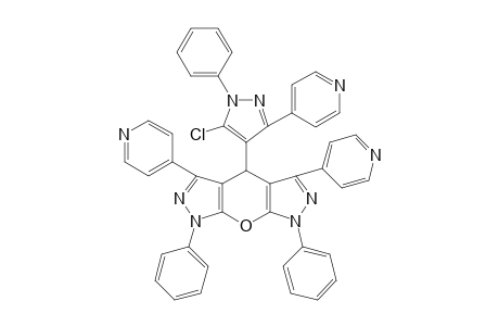 4-(5-Chloro-1-phenyl-3-pyridin-4-yl-1H-pyrazol-4-yl)-1,7-diphenyl-3,5-dipyridin-4-yl-4,7-dihydro-1H-pyrano[2,3-c;6,5-c']dipyrazole