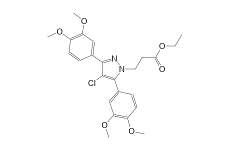 ethyl 3-[4-chloro-3,5-bis(3,4-dimethoxyphenyl)-1H-pyrazol-1-yl]propanoate