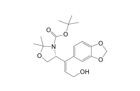 (4R)-E-4N,5O-(N-tert-Btyloxycarbonylisopropylidenazoxy)-3-(3,4-methylenedioxyphenyl)-2-penten-1-ol