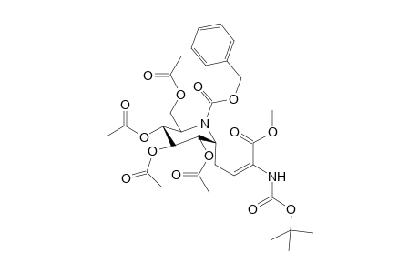 Methyl (E)-6,7,8,10-tetra-O-acetyl-5,9-[(benzyloxycarbonyl)imino]-2-(tert-butoxycarbonylamino)-2,3,4,5,9-pentadeoxy-D-glycero-D-ido-dec-2-enoate
