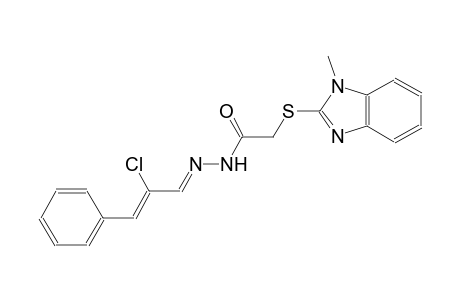 acetic acid, [(1-methyl-1H-benzimidazol-2-yl)thio]-, 2-[(E,2Z)-2-chloro-3-phenyl-2-propenylidene]hydrazide