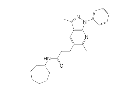 1H-pyrazolo[3,4-b]pyridine-5-propanamide, N-cycloheptyl-3,4,6-trimethyl-1-phenyl-
