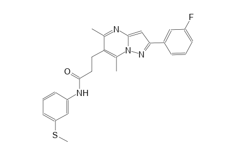 pyrazolo[1,5-a]pyrimidine-6-propanamide, 2-(3-fluorophenyl)-5,7-dimethyl-N-[3-(methylthio)phenyl]-