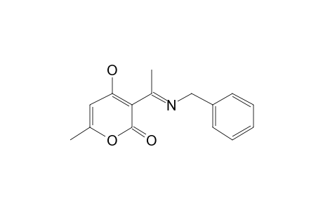 Sorbic acid, 2-(N-benzylacetimidoyl)-3,5-dihydroxy-, .delta.-lactone