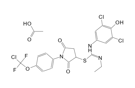 1-{4-[chloro(difluoro)methoxy]phenyl}-2,5-dioxo-3-pyrrolidinyl N-(3,5-dichloro-4-hydroxyphenyl)-N'-[(Z)-ethyl]imidothiocarbamate acetate