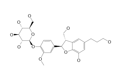 (2R,3S)-2,3-DIHYDRO-7-HYDROXY-2-(4'-HYDROXY-3'-METHOXYPHENYL)-3-HYDROXYMETHYL-5-BENZOFURANPROPANOL-4'-O-BETA-D-GLUCOPYRANOSIDE
