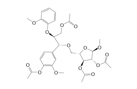 acetic acid [(2S,3S,4R,5R)-4-acetoxy-2-[[(1R,2S)-3-acetoxy-1-(4-acetoxy-3-methoxy-phenyl)-2-(2-methoxyphenoxy)propoxy]methyl]-5-methoxy-tetrahydrofuran-3-yl] ester