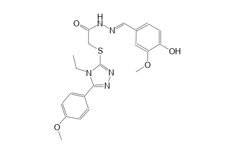 2-{[4-ethyl-5-(4-methoxyphenyl)-4H-1,2,4-triazol-3-yl]sulfanyl}-N'-[(E)-(4-hydroxy-3-methoxyphenyl)methylidene]acetohydrazide