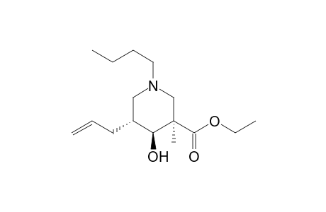 Ethyl (3R*,4S*,5R*)-1-butyl-5-allyl-4-hydroxy-3-methylpiperidine-3-carboxylate