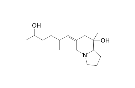 (6Z)-6-(5-hydroxy-2-methyl-hexylidene)-8-methyl-1,2,3,5,7,8a-hexahydroindolizin-8-ol