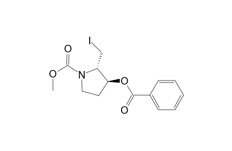 1-Pyrrolidinecarboxylic acid, 3-(benzoyloxy)-2-(iodomethyl)-, methyl ester, trans-