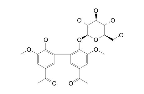 5,5'-DIACETYL-3,3'-DIMETHOXY-2-BETA-D-GLUCOPYRANOSYLOXY-2'-HYDROXYBIPHENYL