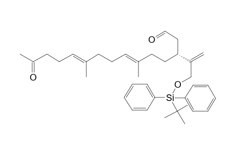 2-Oxo-15-[(t-butyldiphenylsilyl)oxy]-13-[formylmethyl]-14-methylene-6,10-dimethylpentadeca-5,9-diene