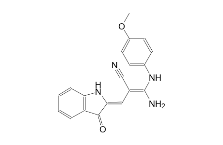 (2Z)-3-amino-3-(4-methoxyanilino)-2-[(Z)-(3-oxo-1,3-dihydro-2H-indol-2-ylidene)methyl]-2-propenenitrile