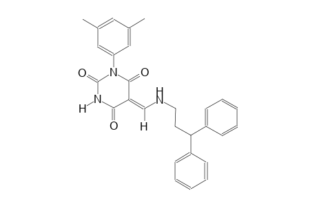 (5Z)-1-(3,5-dimethylphenyl)-5-{[(3,3-diphenylpropyl)amino]methylene}-2,4,6(1H,3H,5H)-pyrimidinetrione