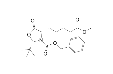 Phenylmethyl (2S,4S)-2-(1',1'-Dimethylethyl)-4-[(methoxycarbonyl)butyl]-5-oxo-3-oxazolidine-carboxylate
