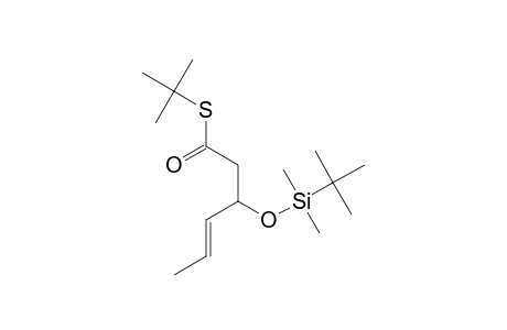 (E)-3-[tert-butyl(dimethyl)silyl]oxy-4-hexenethioic acid S-tert-butyl ester