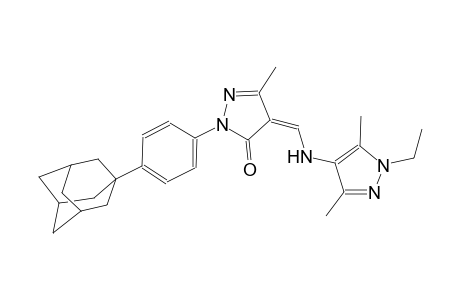 (4Z)-2-[4-(1-adamantyl)phenyl]-4-{[(1-ethyl-3,5-dimethyl-1H-pyrazol-4-yl)amino]methylene}-5-methyl-2,4-dihydro-3H-pyrazol-3-one