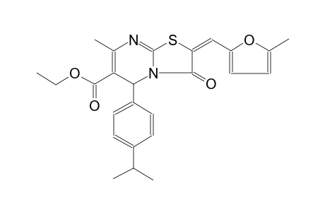 5H-thiazolo[3,2-a]pyrimidine-6-carboxylic acid, 2,3-dihydro-7-methyl-5-[4-(1-methylethyl)phenyl]-2-[(5-methyl-2-furanyl)methylene]-3-oxo-, ethyl ester,