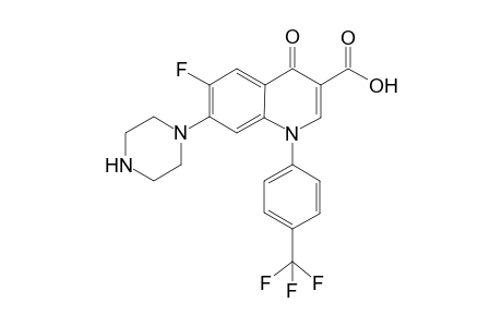 1-[p-(Trifluoromethyl)phenyl]-7-(piperazin-1'-yl)-3-(hydroxycarnonyl)-6-fluoro-1,4-dihydro-4-quinolone